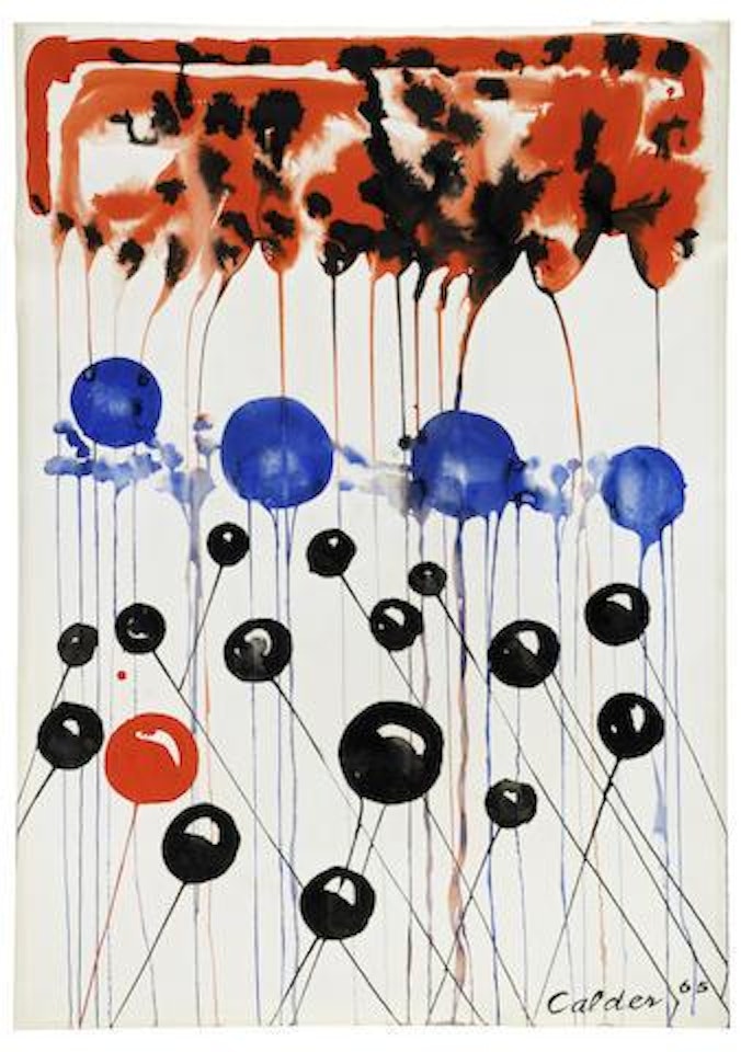 Ballons sur ciel rouge by Alexander Calder