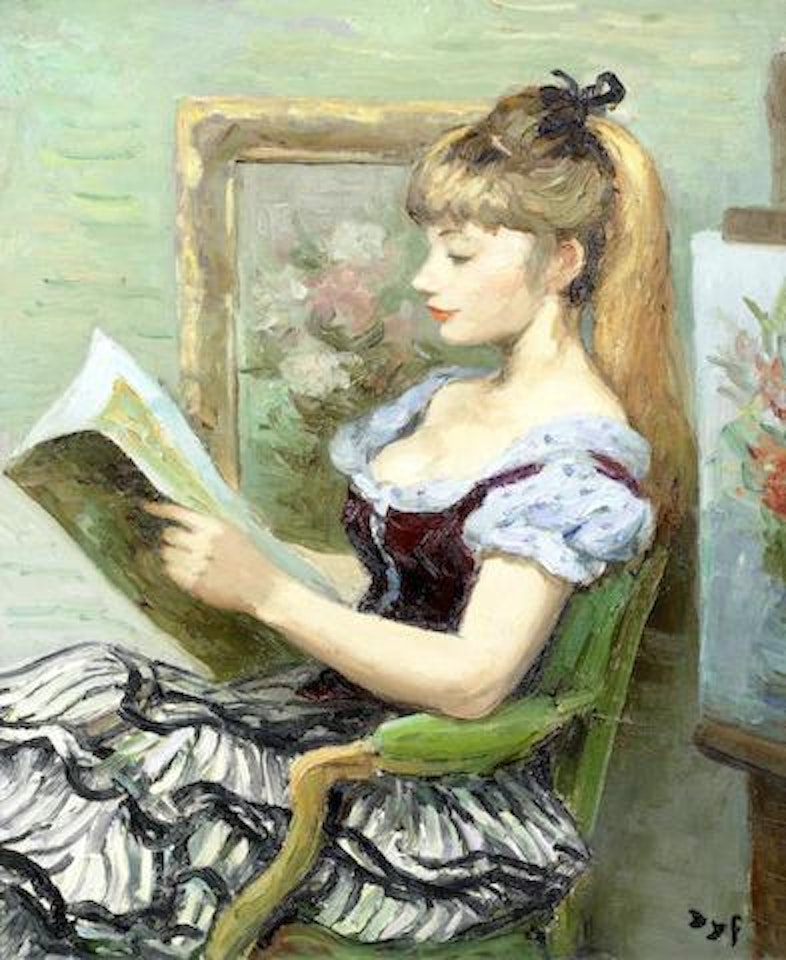 Claudine lisant by Marcel Dyf