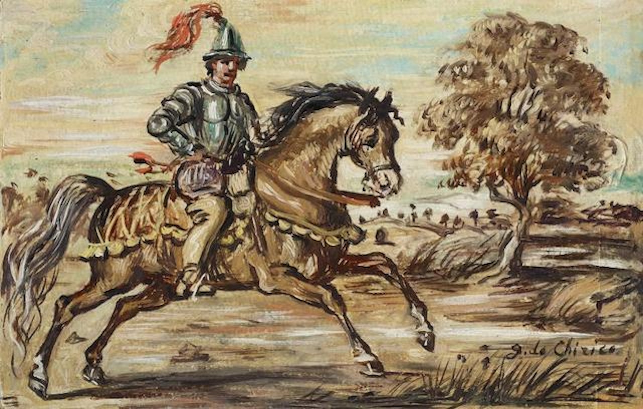 Cavaliere nel paesaggio by Giorgio de Chirico