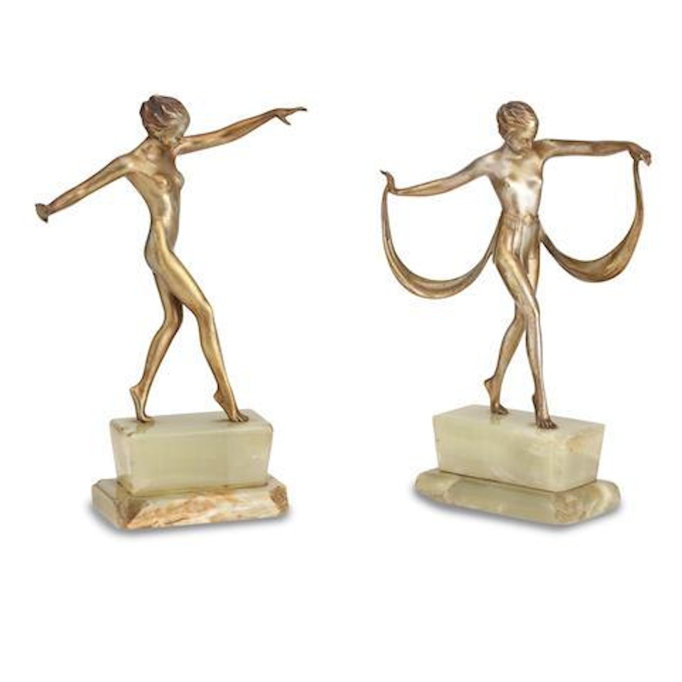 A pair of art deco figures by Josef Lorenzl