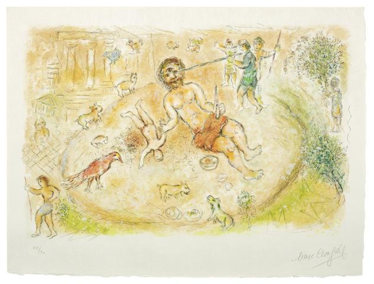 Polyphemus, from The Odyssea I (Mourlot 776; Cramer Books 96) by Marc Chagall