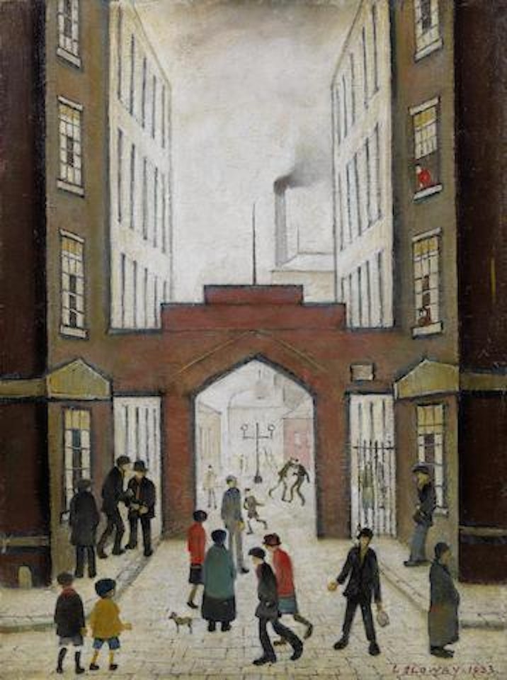 Entrance to the Dwellings by Laurence Stephen Lowry