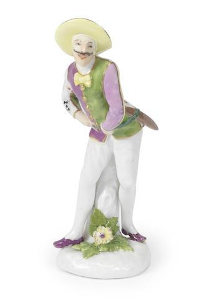 A figure of Harlequin 'Ancien' from the Duke of Weissenfels Series by Peter Reinicke