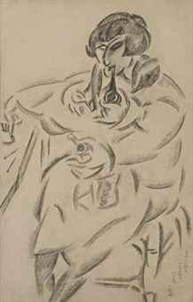 Femme � la pipe by Leonard Tsuguharu Foujita