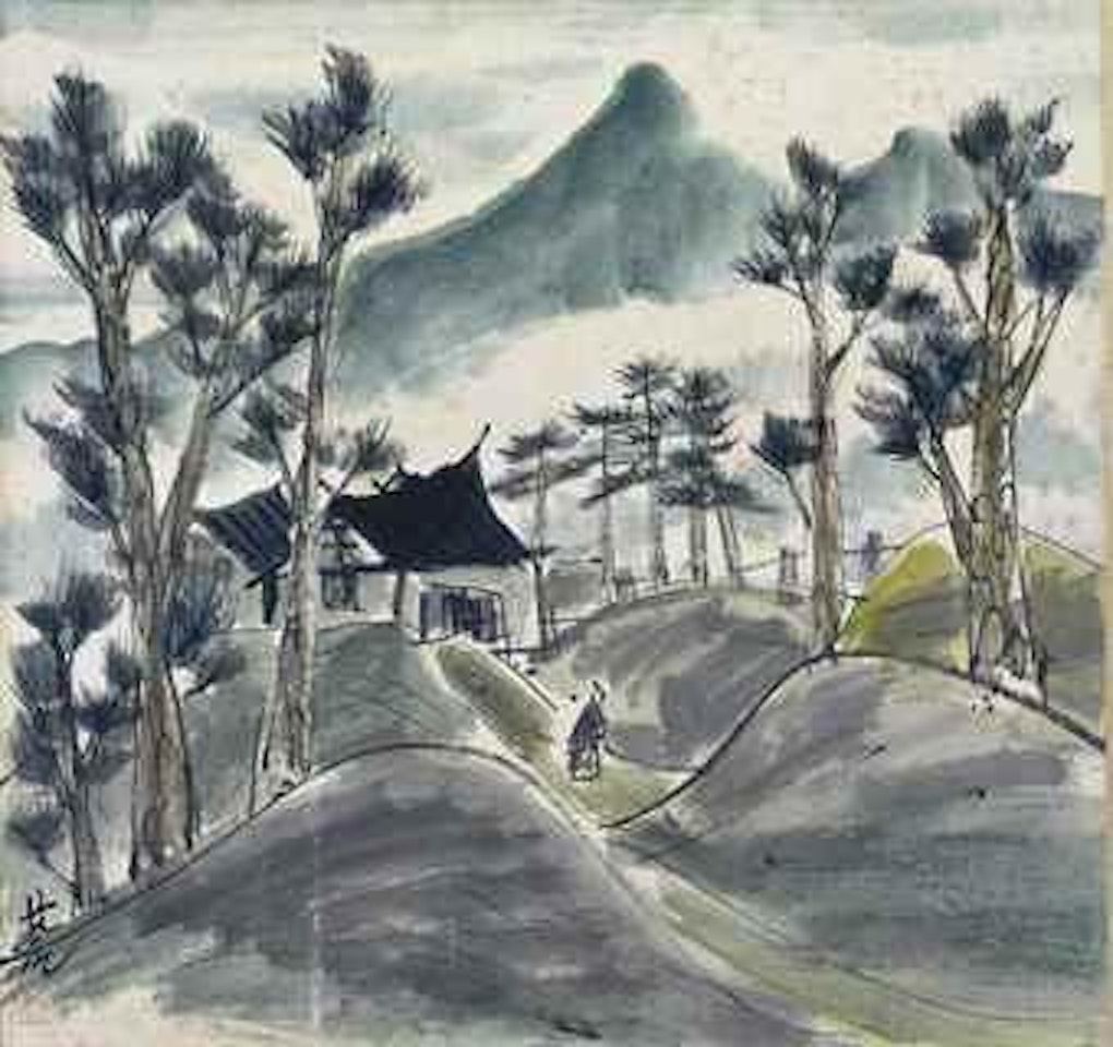 Sage dans un paysage montagneux by Lin Fengmian