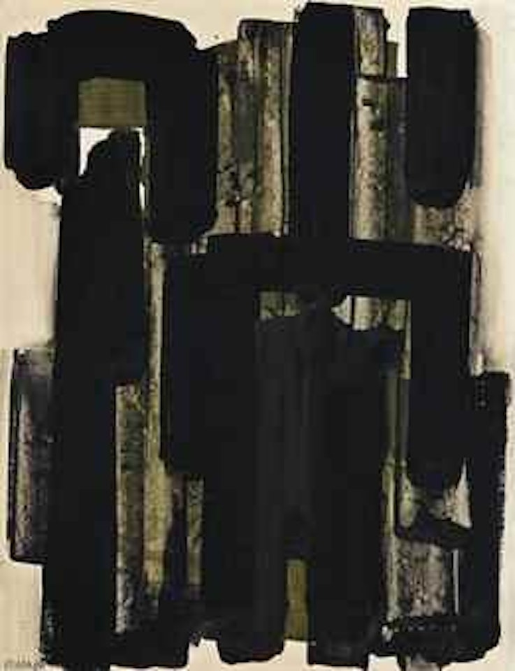 Gouache 65 x 50 cm by Pierre Soulages