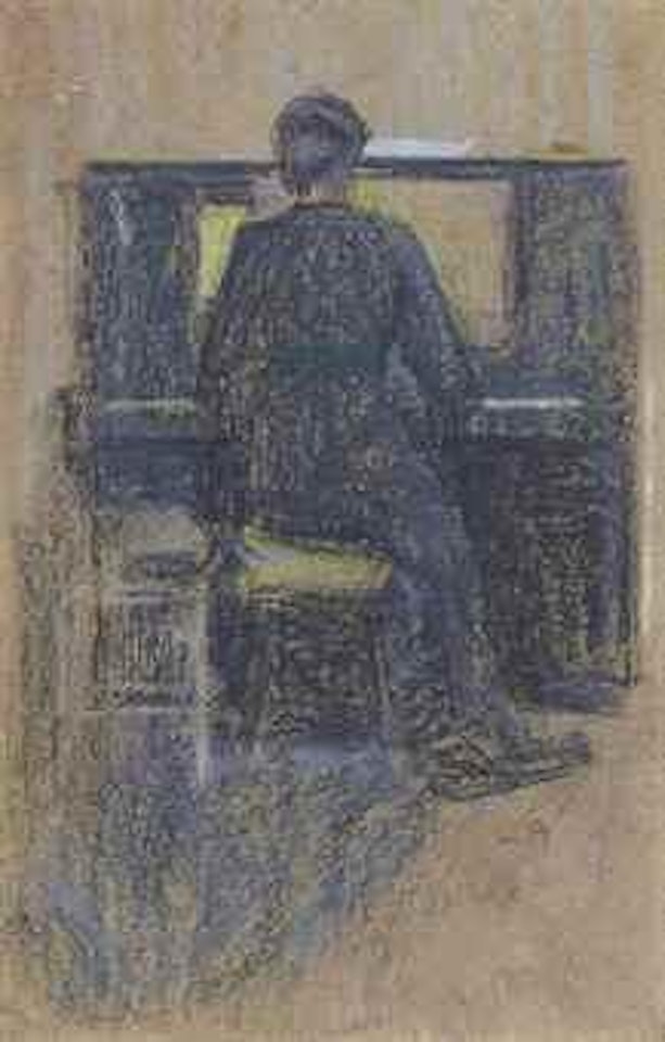 Edmée de Niederhäusern-Wartmann am Klavier, 1913 by Cuno Amiet