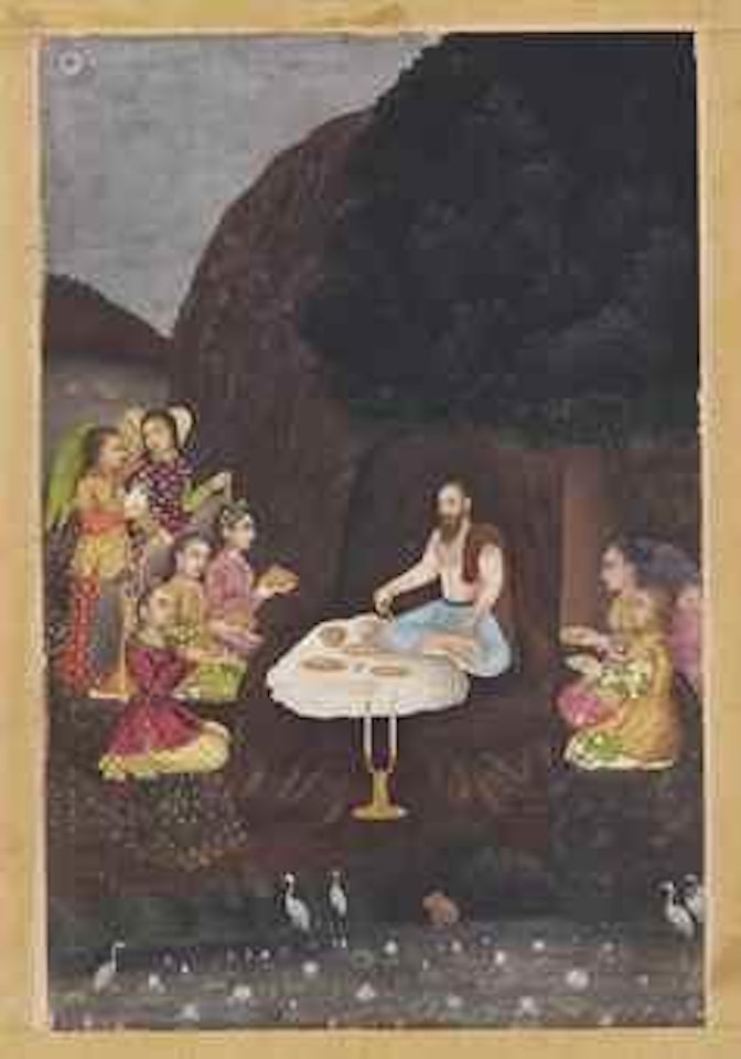 Sultan Ibrahim Adham visted by Angels by Mughal School