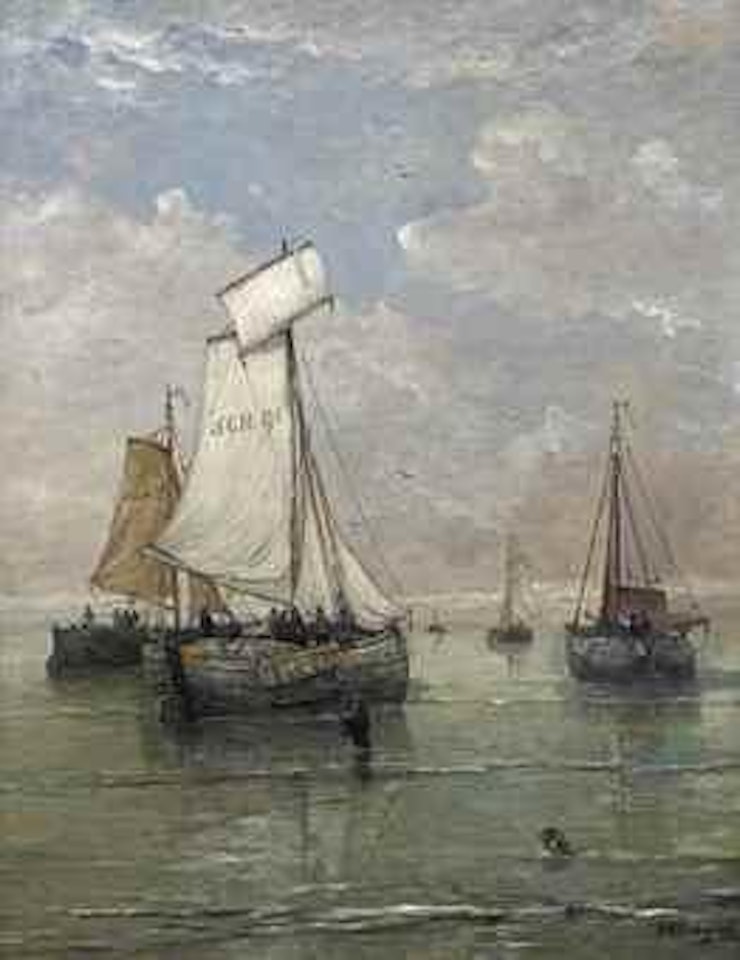 Prêt à partir pour la pêche (matin) by Hendrik-Willem Mesdag