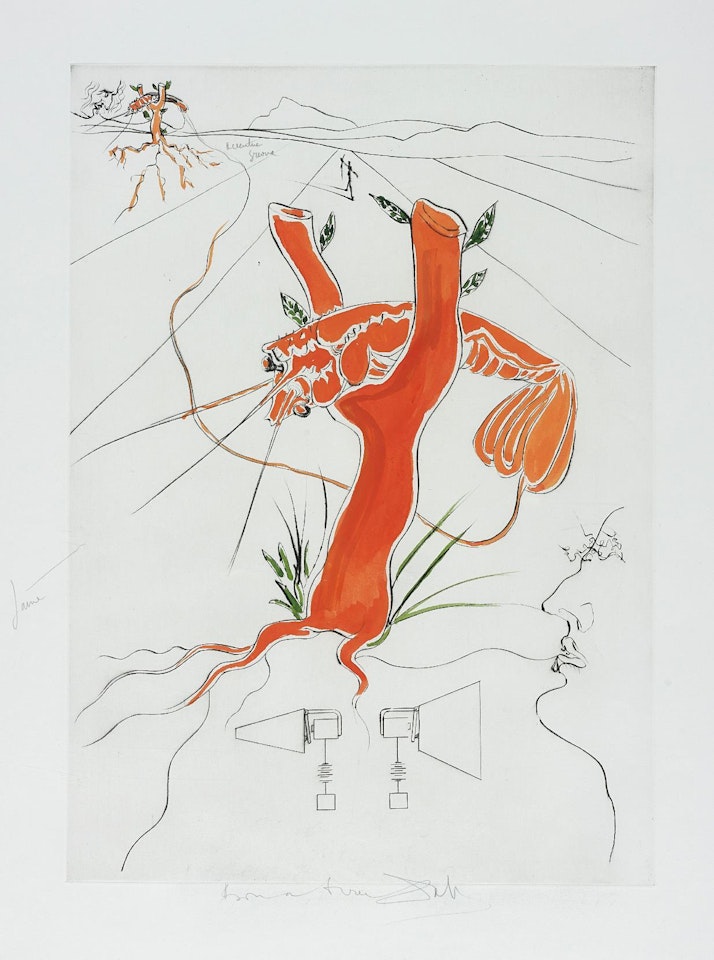Le T�l�phone, for Hommage � Leonardo da Vinci (American Inventions), (The Telephone, for Homage to Leonardo da Vinci (American Inventions)) by Salvador Dali