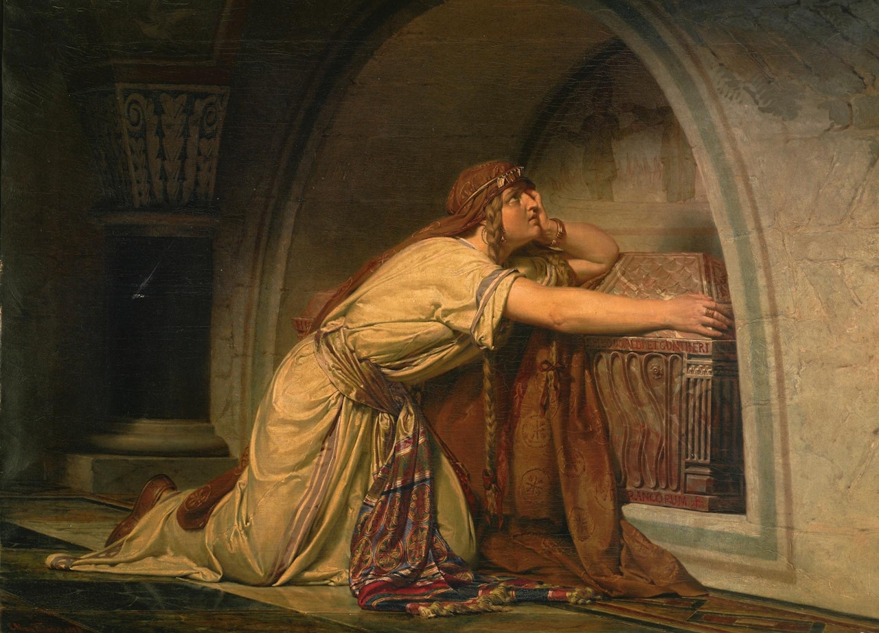 Clotilde at the Tomb of her Grandchildren by Lawrence Alma-Tadema