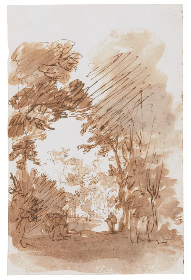 A Figure in a Sunlit Wood, at Rijswijk by Jan de Bisschop