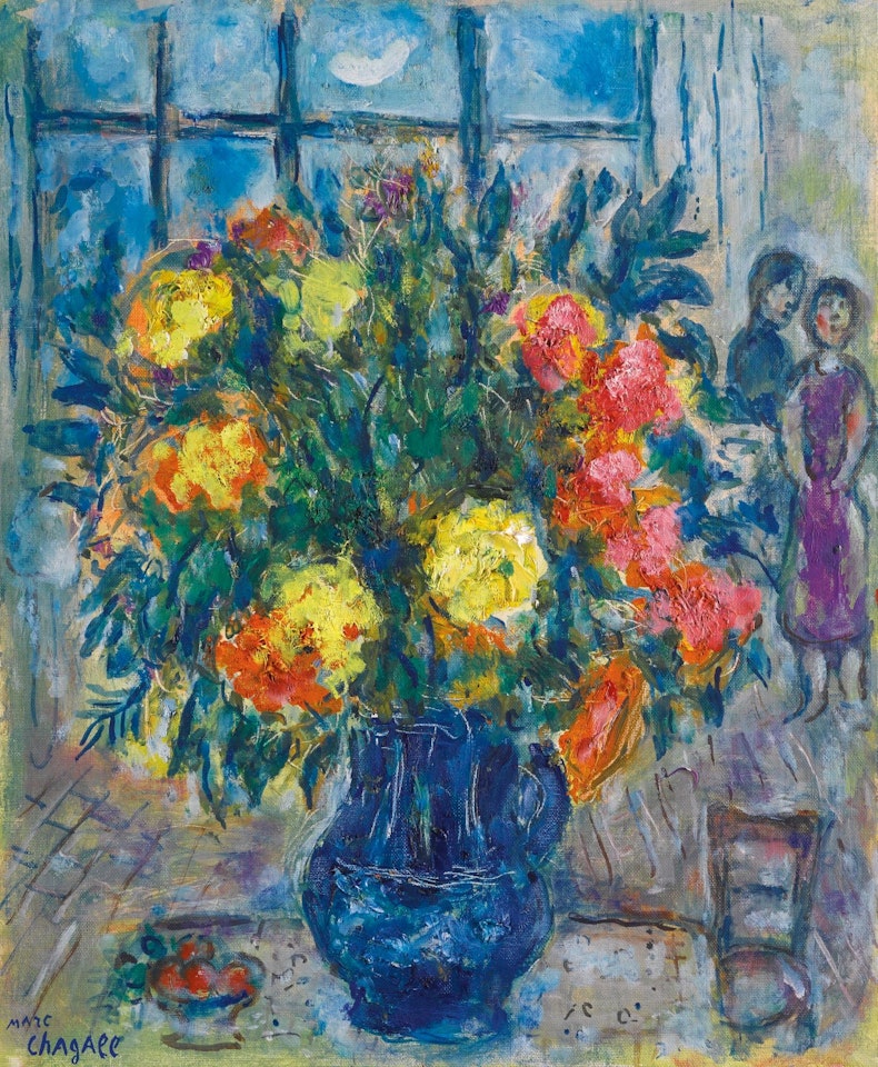 Vase Bleu Dans L'atelier by Marc Chagall