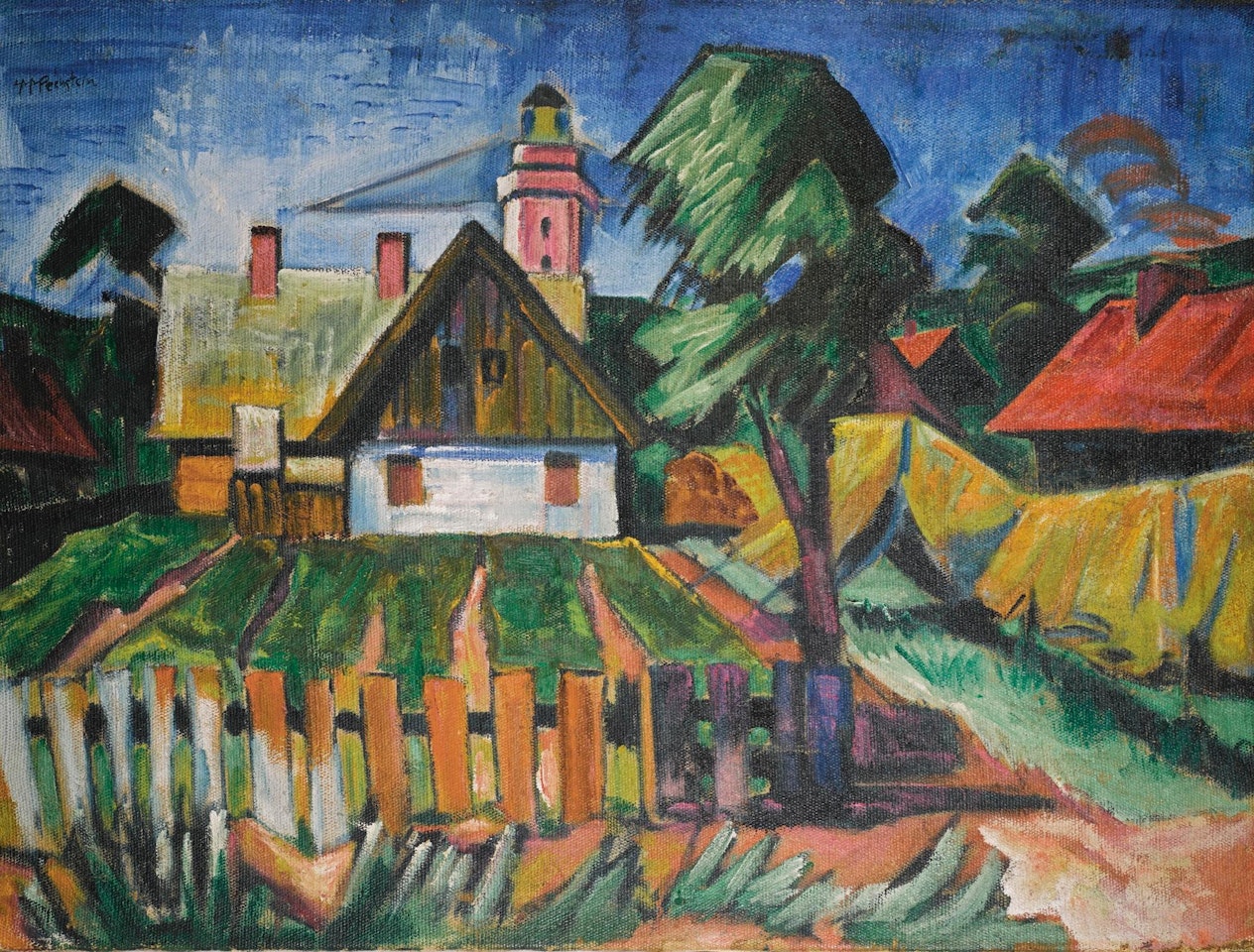 Dorflandschaft (Village Scene) by Max Pechstein