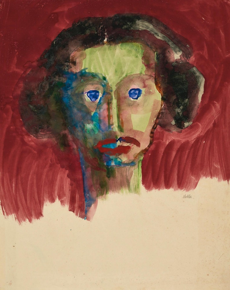 Gr�nes Gesicht, En Face (Green Face) by Emil Nolde