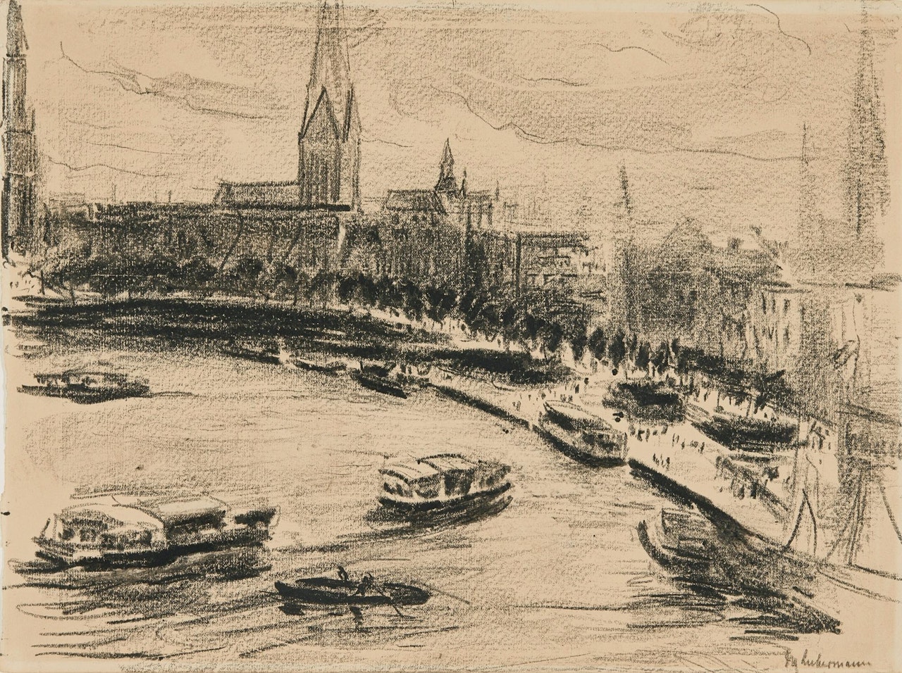 Hamburg - Blick Auf Die Binnenalster (Hamburg - View of the Binnenalster) by Max Liebermann