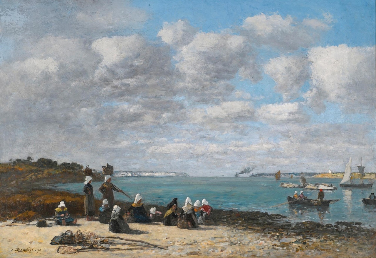 Les P�cheuses De Kerhor by Eugène Boudin