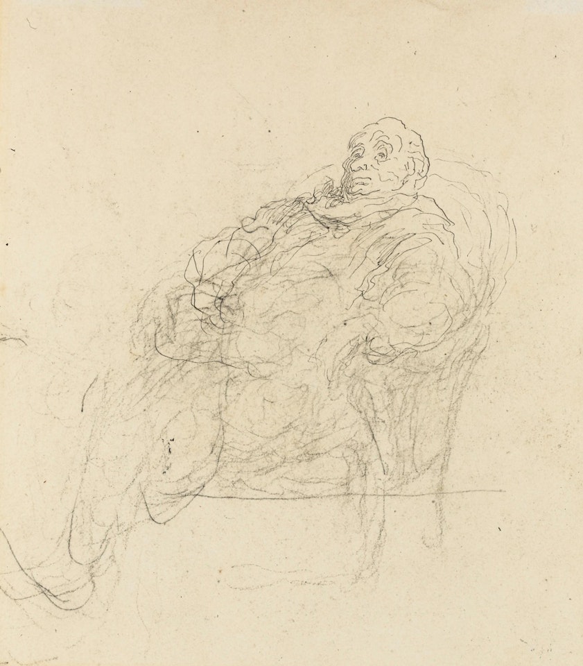 Homme Assis Dans Un Fauteuil, �tude Pour Un Auditeur Ou Pour Le Malade Imaginaire by Honoré Daumier