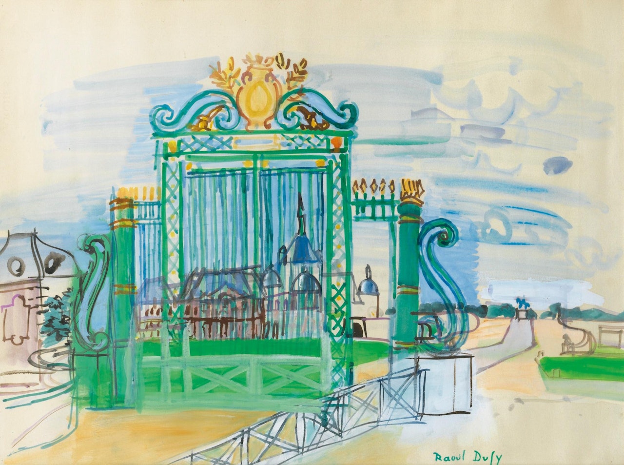 Chantilly, La Grille Du Ch�teau by Raoul Dufy