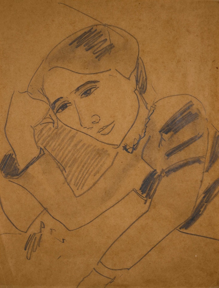 Portrait Dodo (Frauenportrait Mit Aufgest�tztem Arm) (Portrait Dodo (Portrait of a Woman Leaning on her Arm)) by Ernst Ludwig Kirchner