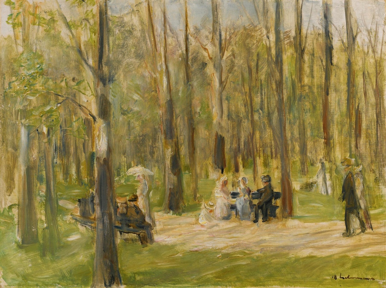 Spazierg�nger Im Tiergarten (Strollers in the Tiergarten) by Max Liebermann