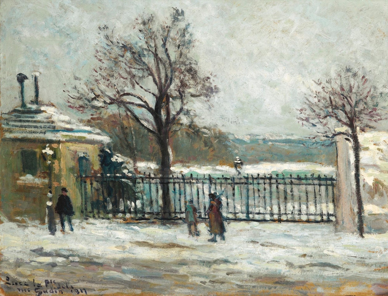 Rue Gudin, Vue D'hiver Sur Le Jardin by Maximilien Luce