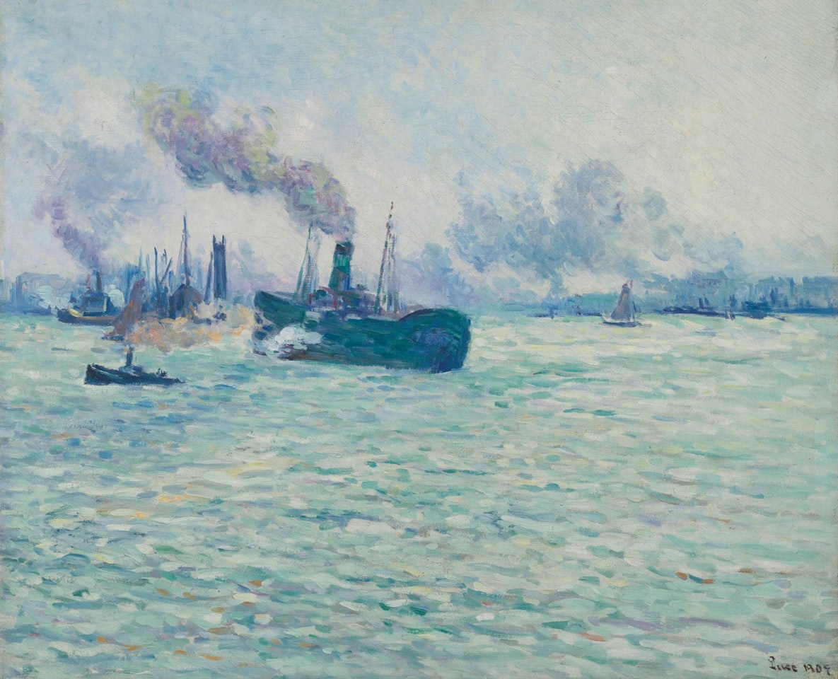 Rotterdam, Sc�ne De Port by Maximilien Luce