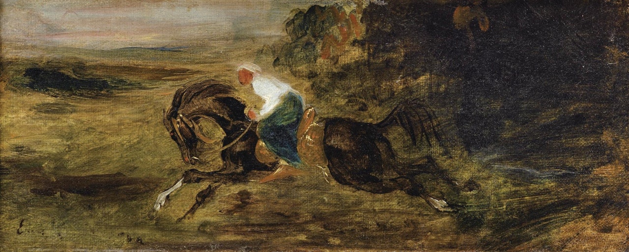 Cavalier Turc au galop by Eugene Delacroix