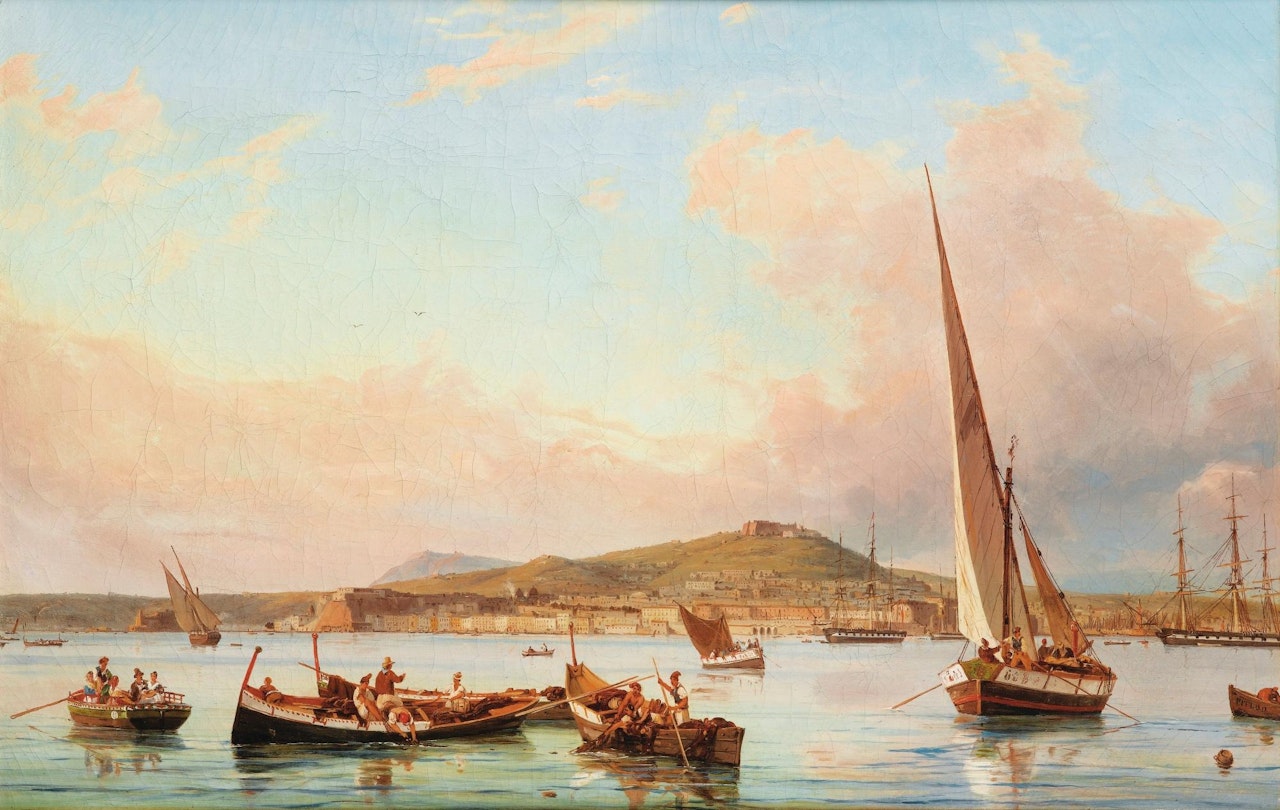 Naples, vue de la Colline du Vomero depuis la mer by Italian School