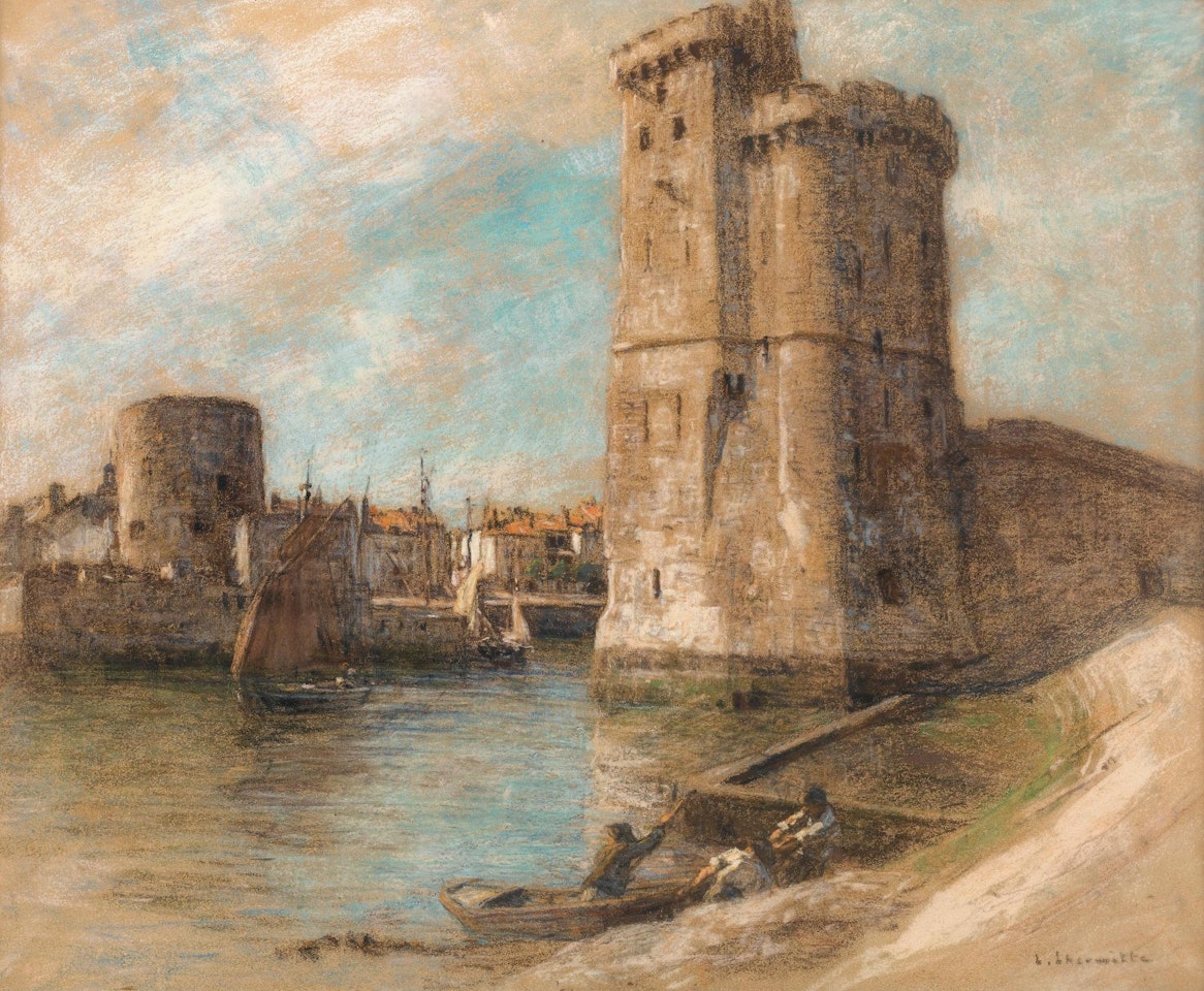 Entr�e du port de la rochelle by Léon Augustin Lhermitte