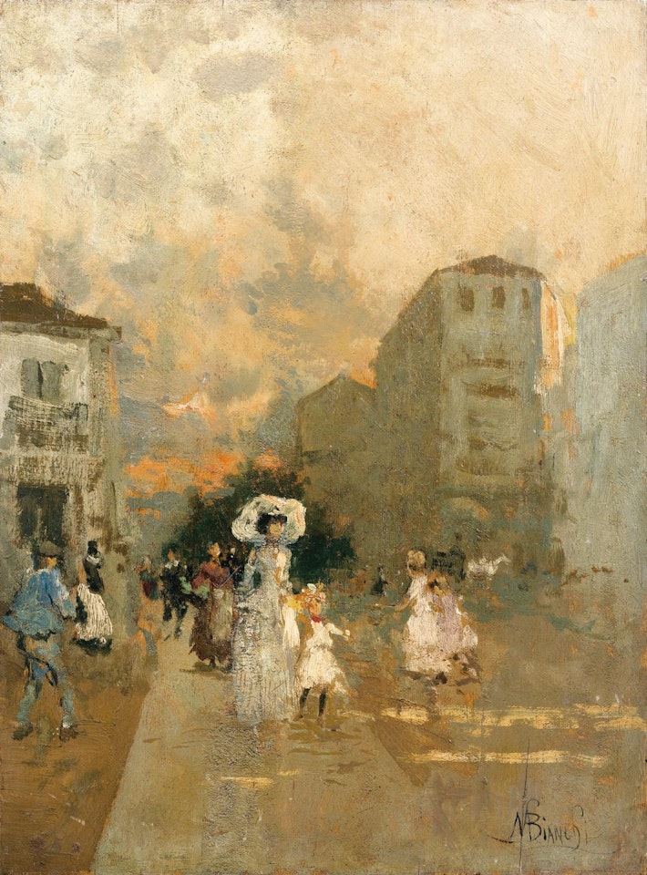 Sc�ne de rue by Mose Bianchi