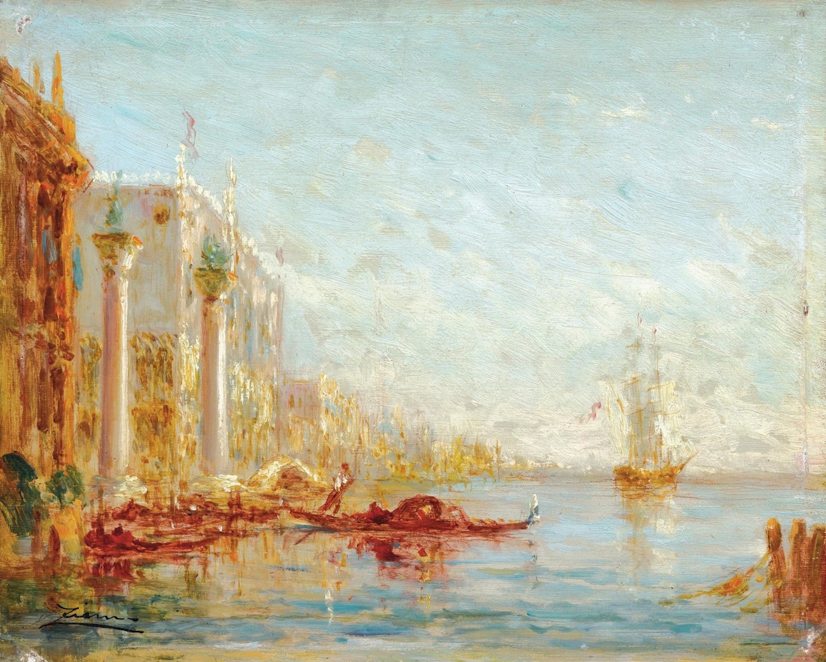 Grand canal � l'entr�e de la place Saint Marc � Venise by Félix Ziem