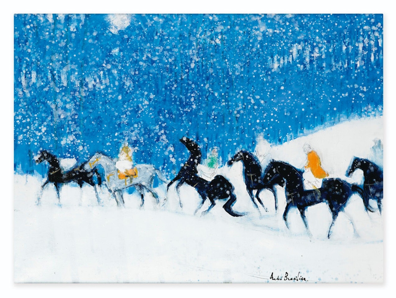 Cavaliers sur la neige by André Brasilier
