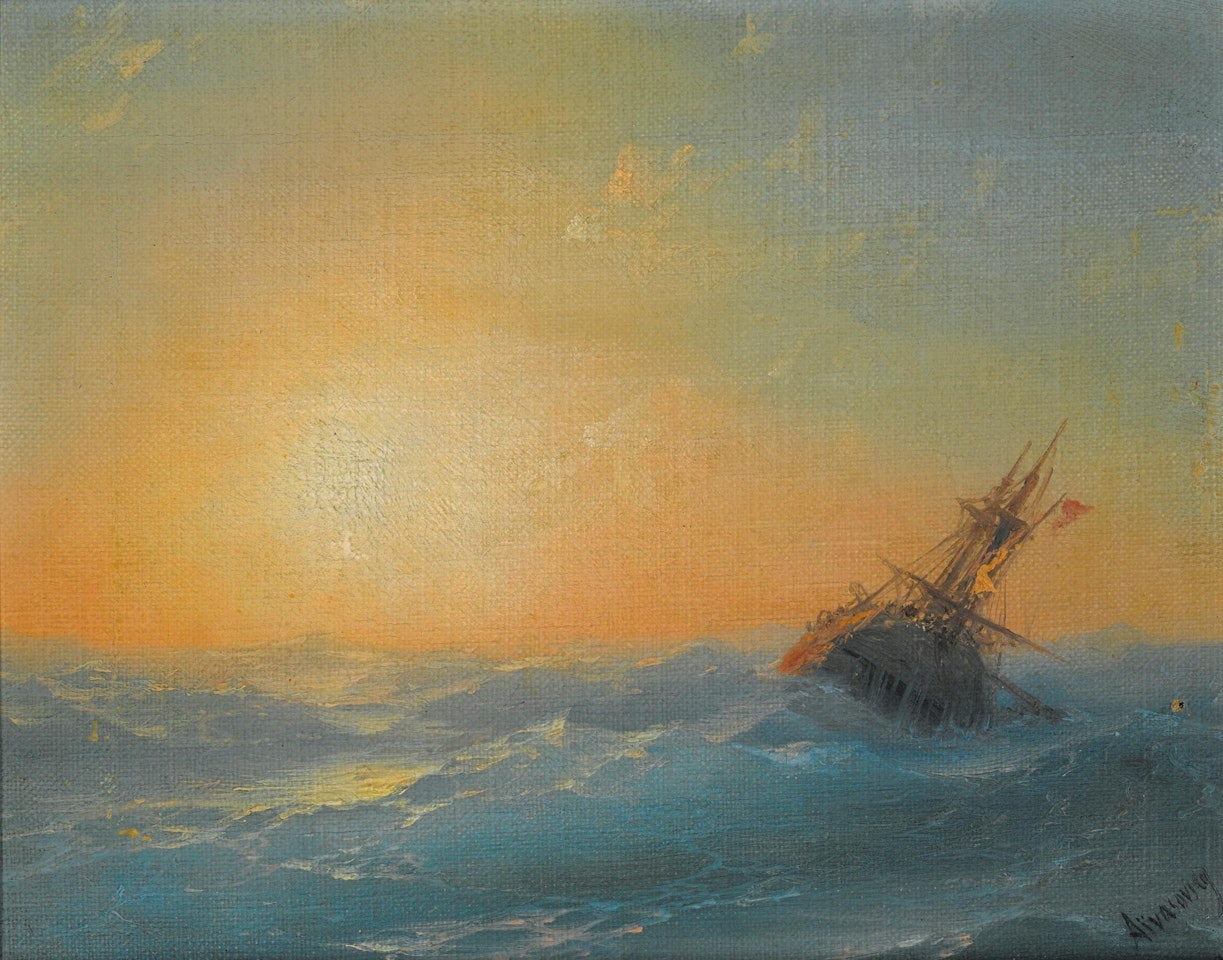 Ship at Sunset by Ivan Konstantinovich Aivazovsky