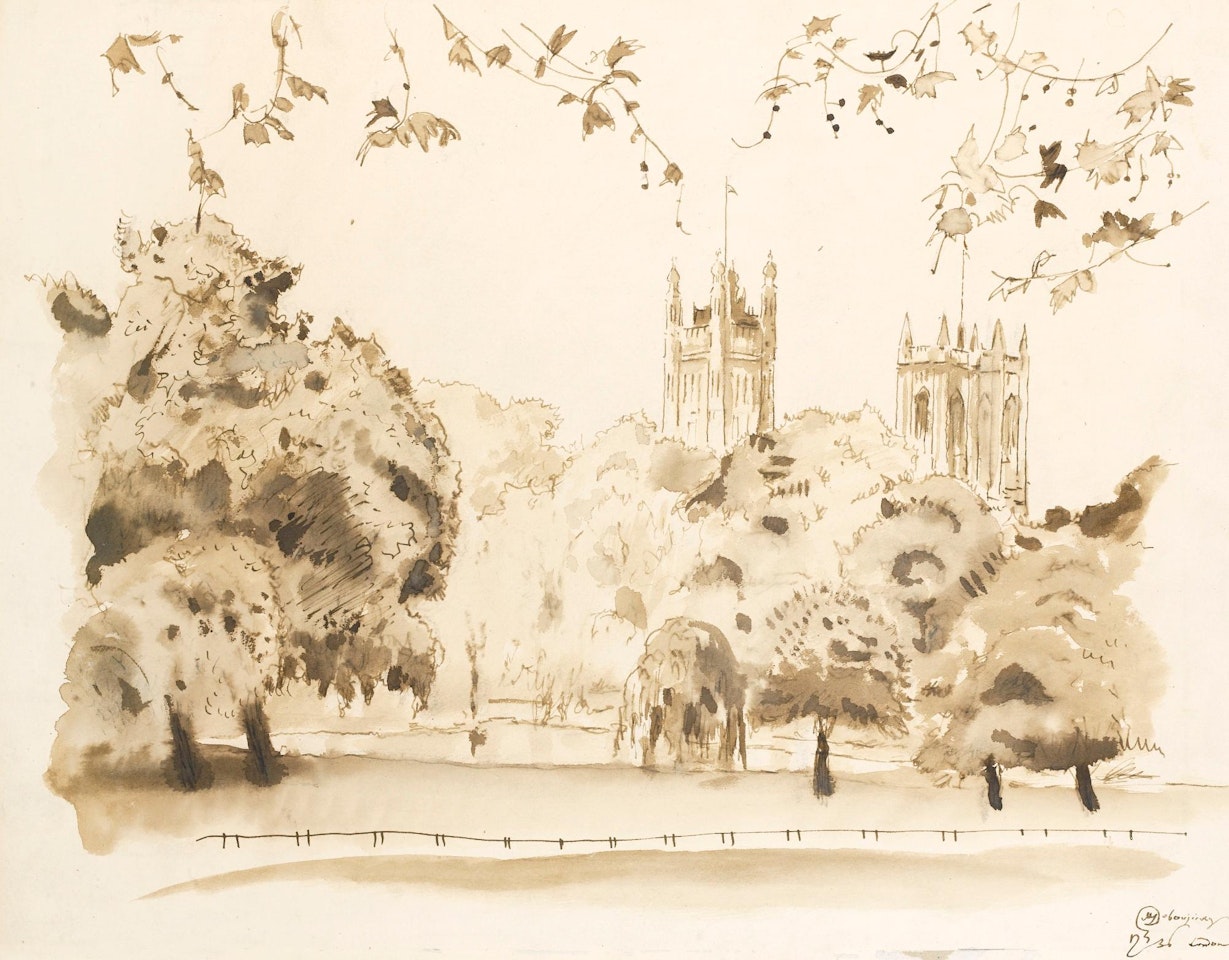 View of St James' Park, London by Mstislav Valerianovich Dobuzhinsky