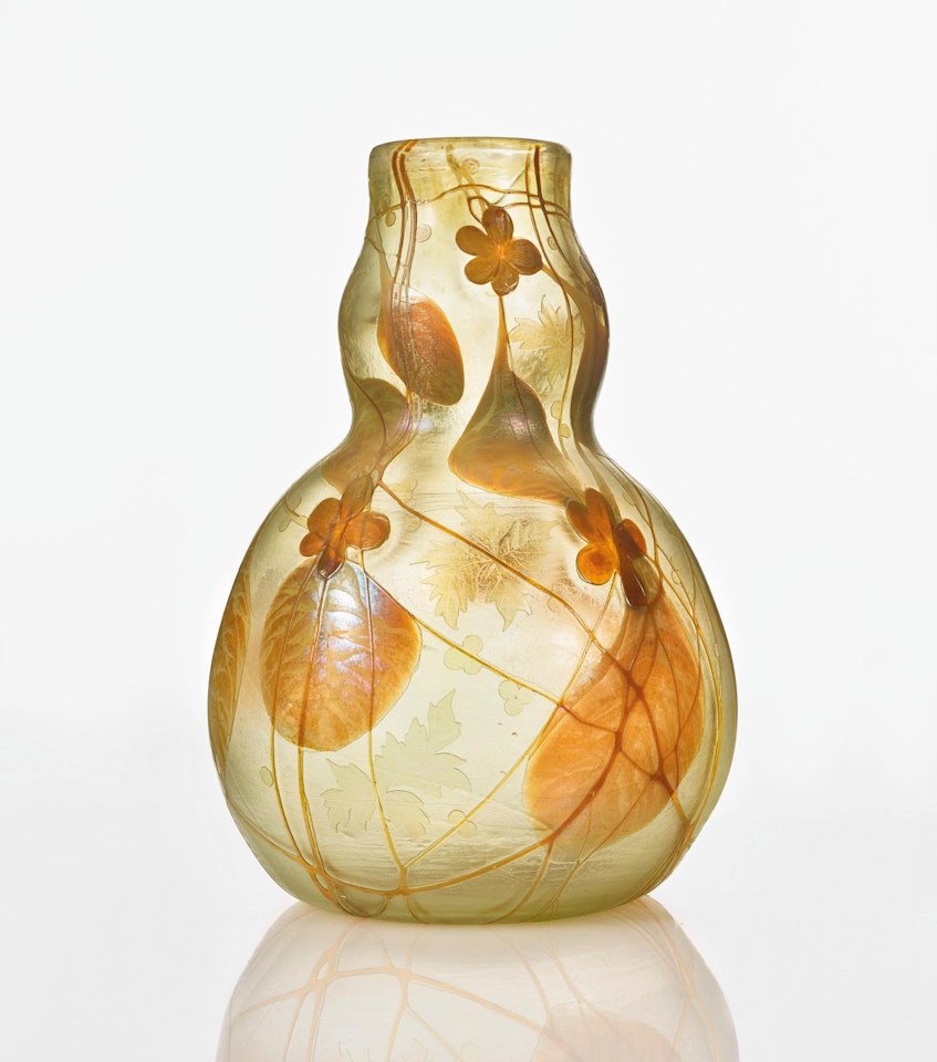 A Monumental Carved Cameo Vase by Tiffany Studios
