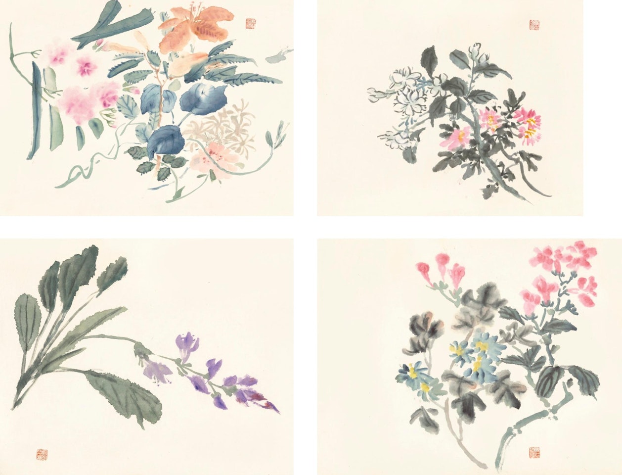 Flowers by Huang Binhong