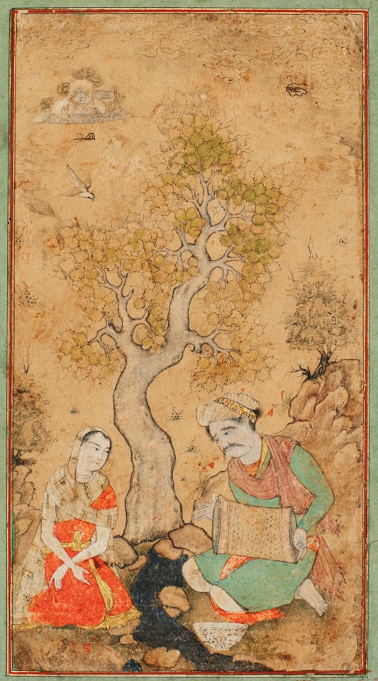 A couple by a stream by Safavid School