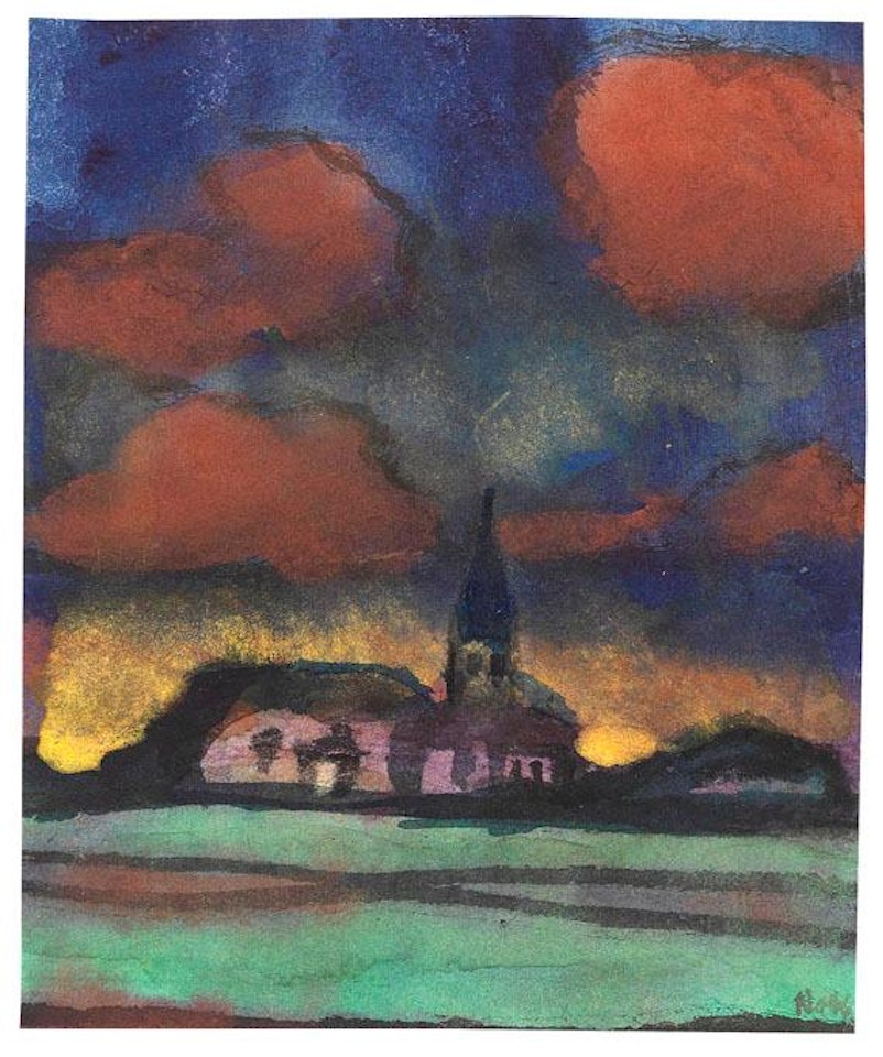 Kirche In Marschlandschaft by Emil Nolde