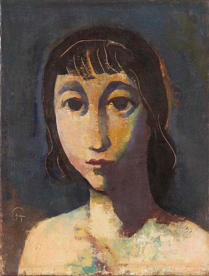 M�dchenkopf Mit Dunklem Haar by Karl Hofer
