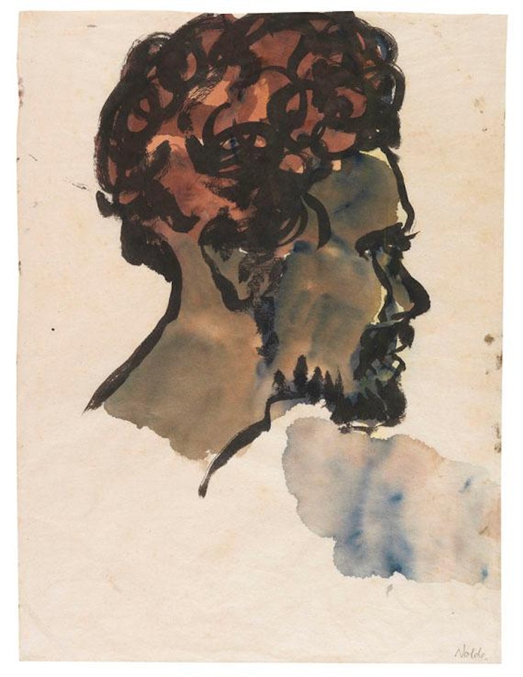 Kopf Eines S�dseeinsulaners, Im Profil Nach Rechts by Emil Nolde
