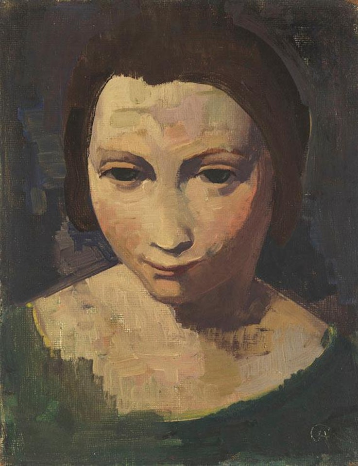 Studie Eines M�dchenkopfes Mit Gesenktem Blick by Karl Hofer