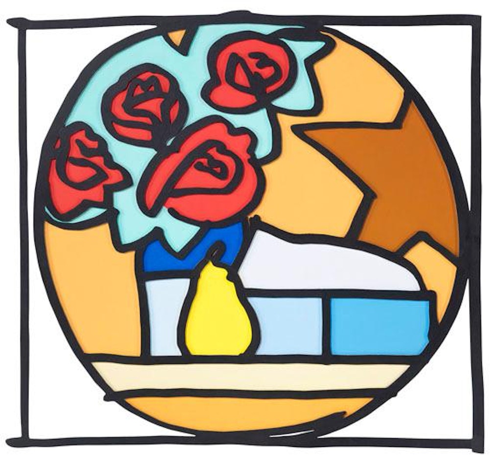 Still Life With Four Roses And Pear by Tom Wesselmann
