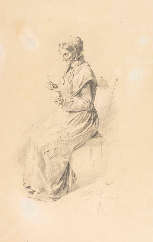 Alte Bäuerin. - Stehender Mann by Wilhelm Busch