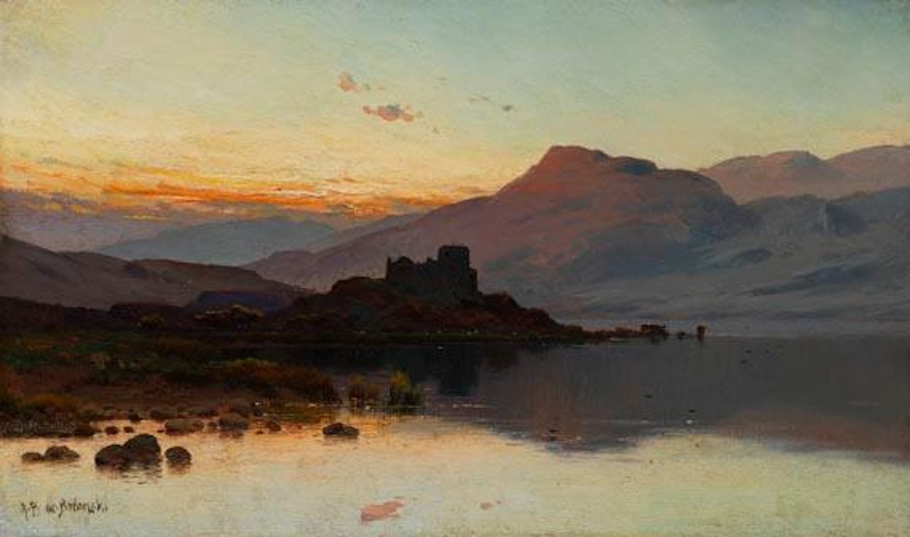 Blick auf Doune Castle in Schottland by Alfred de Breanski
