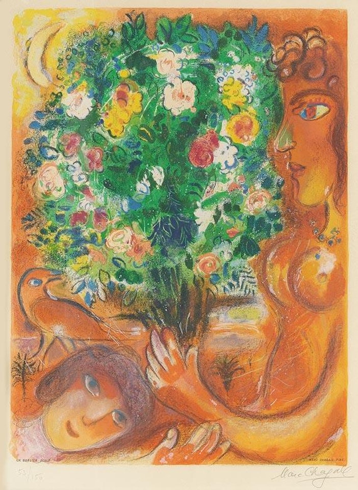 Frau mit Strauss by Marc Chagall