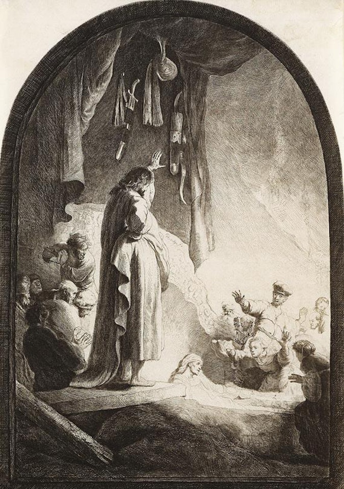 Die grosse Auferweckung des Lazarus by Attributed to Rembrandt Harmensz van Rijn