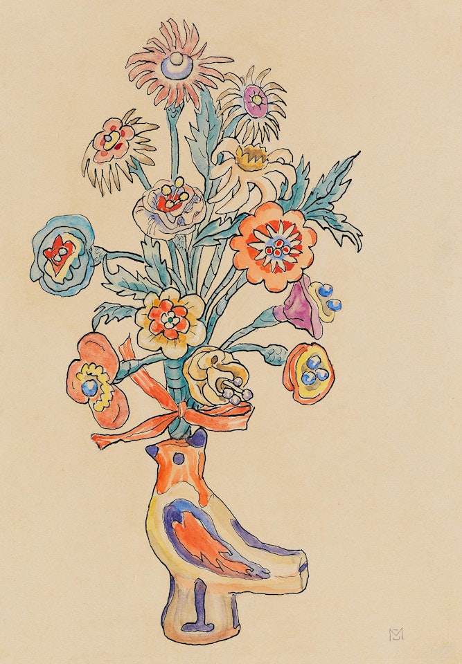 Blumenblatt / Vogelvase by Gabriele Münter
