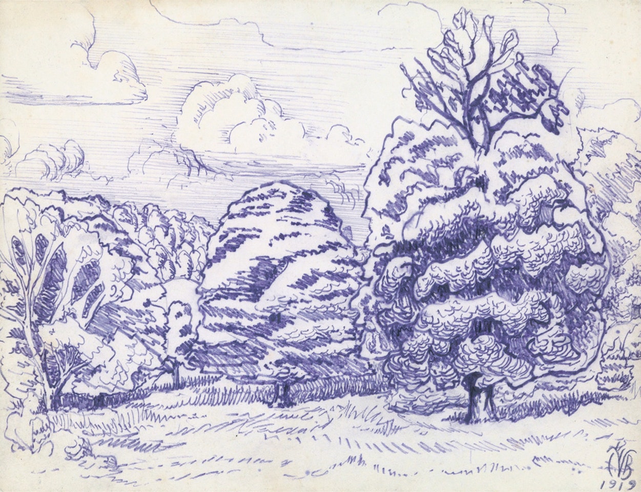 Trees and Clouds by Charles Burchfield