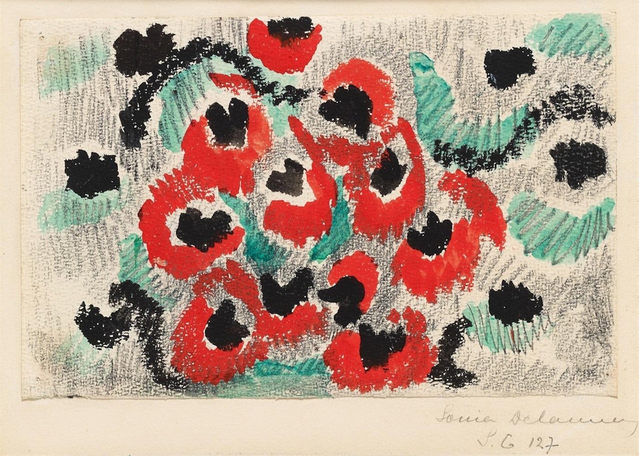 Stoffmusterentwurf Blumen f�r Robert Perrier by Sonia Delaunay